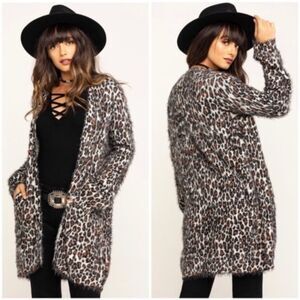 Show Me Your MuMu Fuzzy Cheetah Print Cardigan